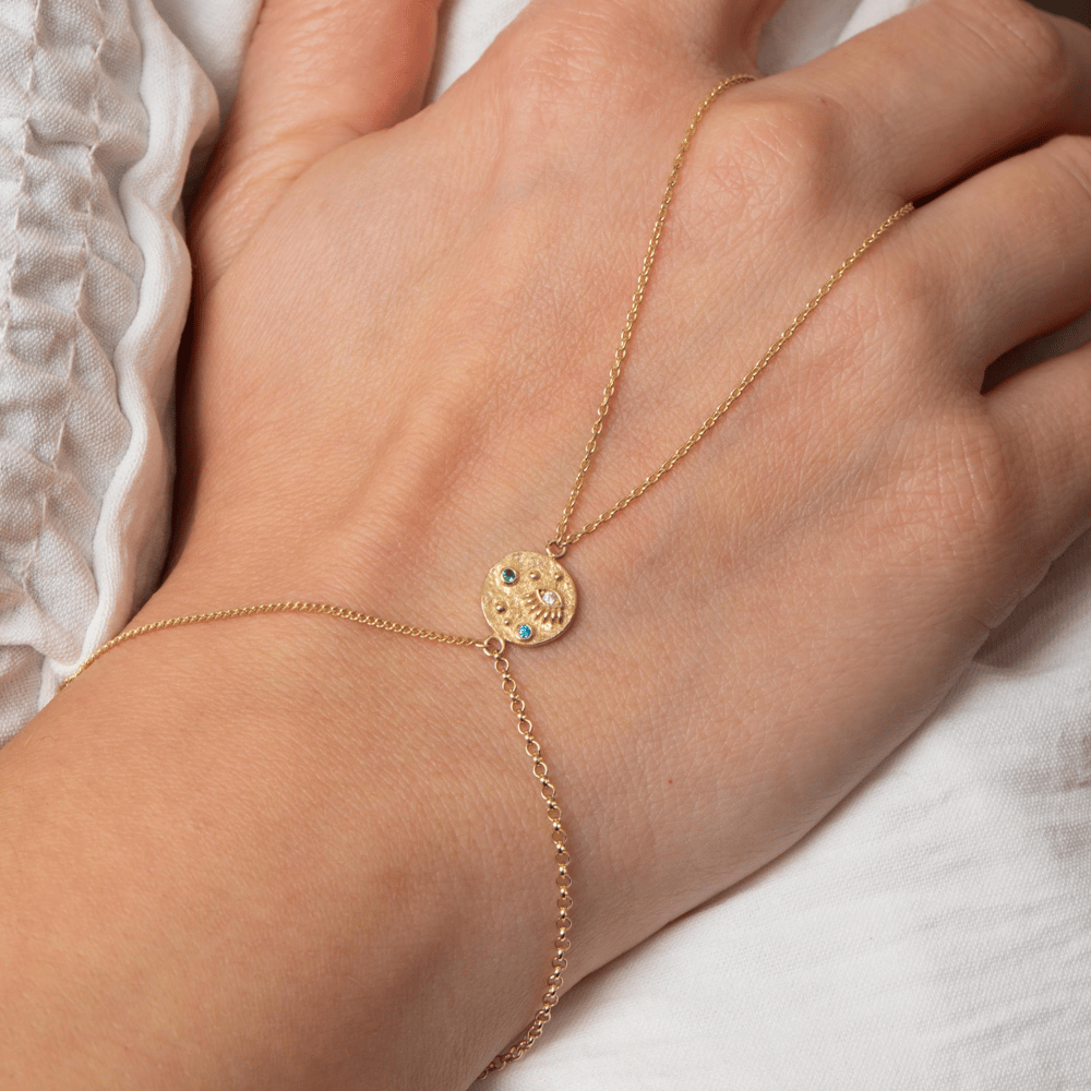 Altın Nazar Boncuklu Şahmeran Bileklik - Goldstore