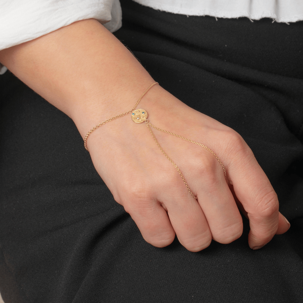 Altın Nazar Boncuklu Şahmeran Bileklik - Goldstore