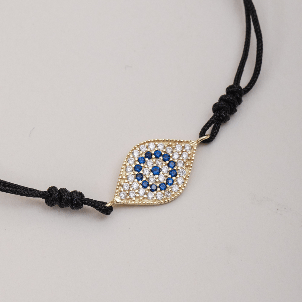 Altın Nazar Figürlü İpli Bileklik - Goldstore