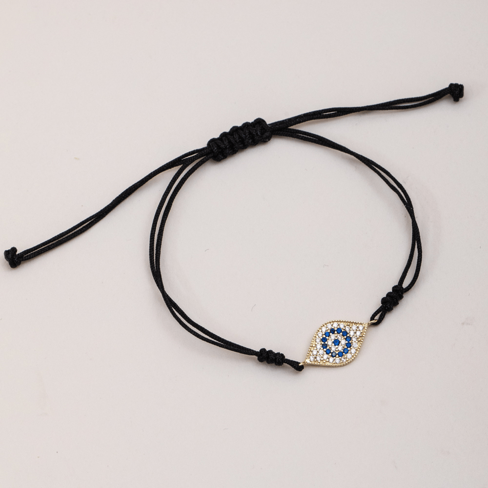 Altın Nazar Figürlü İpli Bileklik - Goldstore
