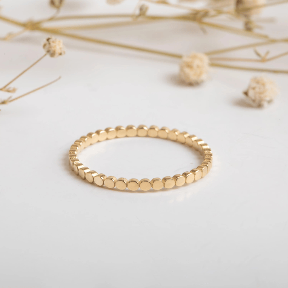 Altın Nokta Desenli Yüzük - Goldstore