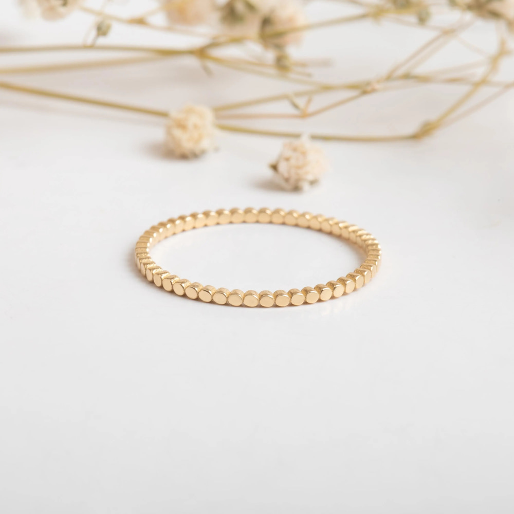 Altın Nokta Desenli Yüzük - Goldstore