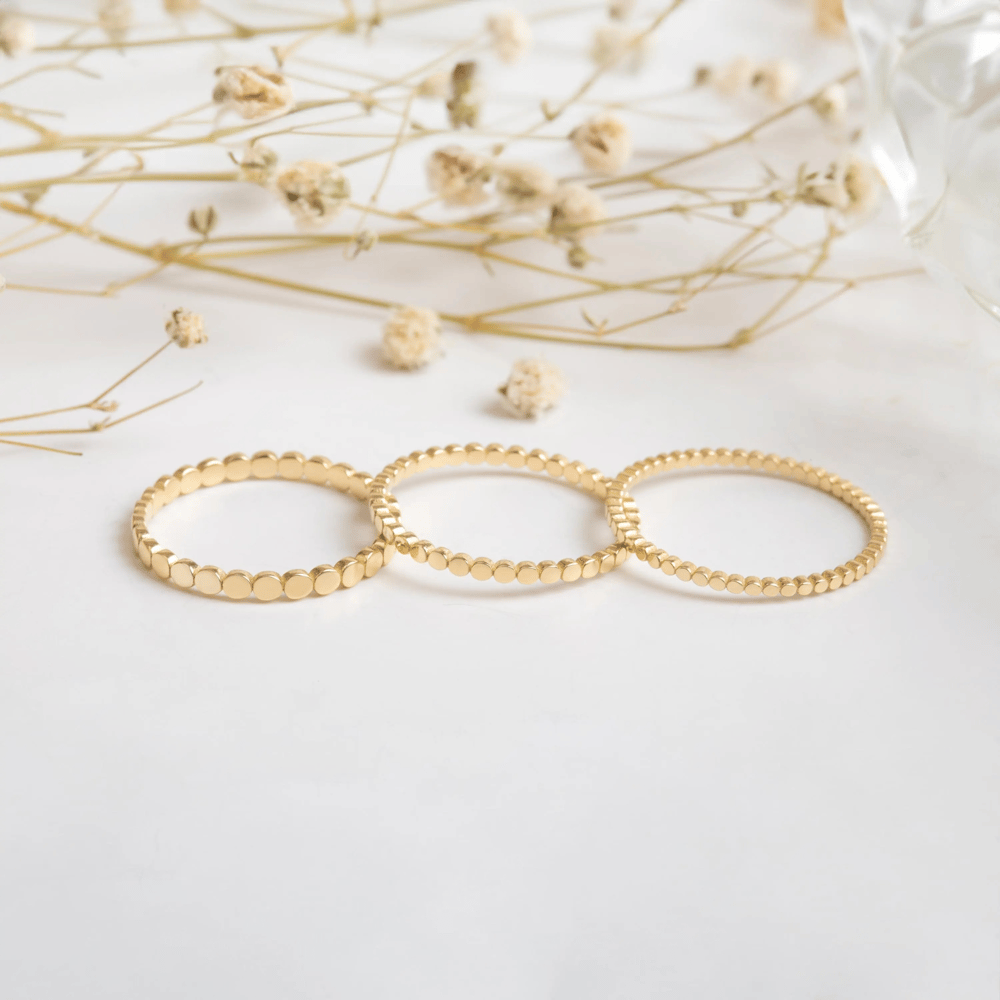 Altın Nokta Desenli Yüzük - Goldstore
