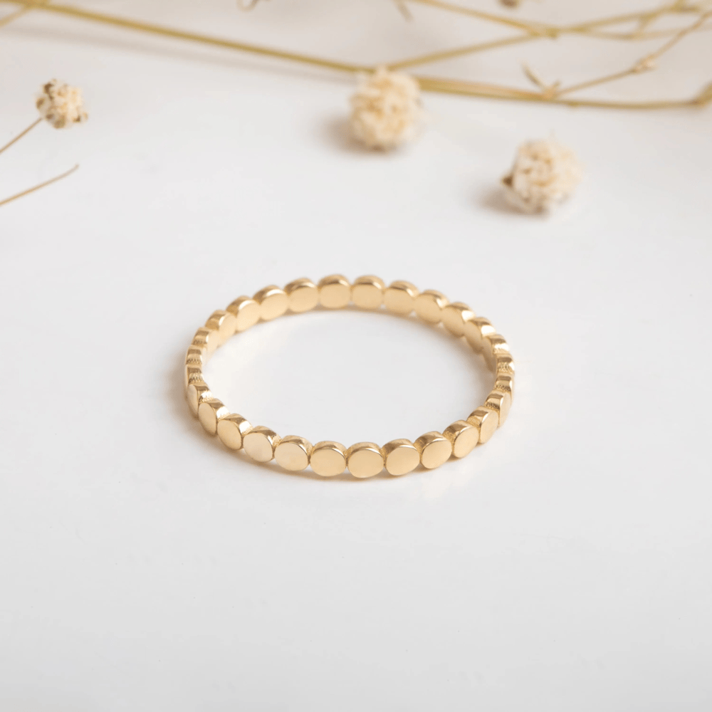 Altın Nokta Desenli Yüzük - Goldstore
