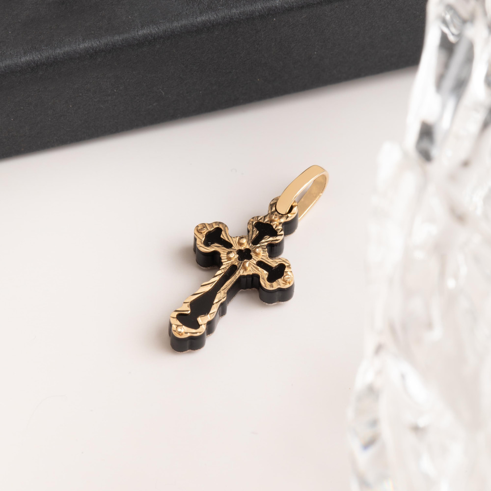 Altın Oniks Haç Kolye-ET4307463402 - Goldstore