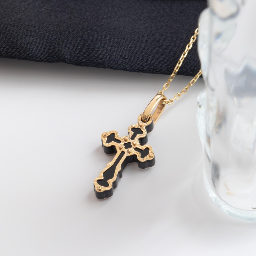 Altın Oniks Haç Kolye-ET4307463402 - Goldstore