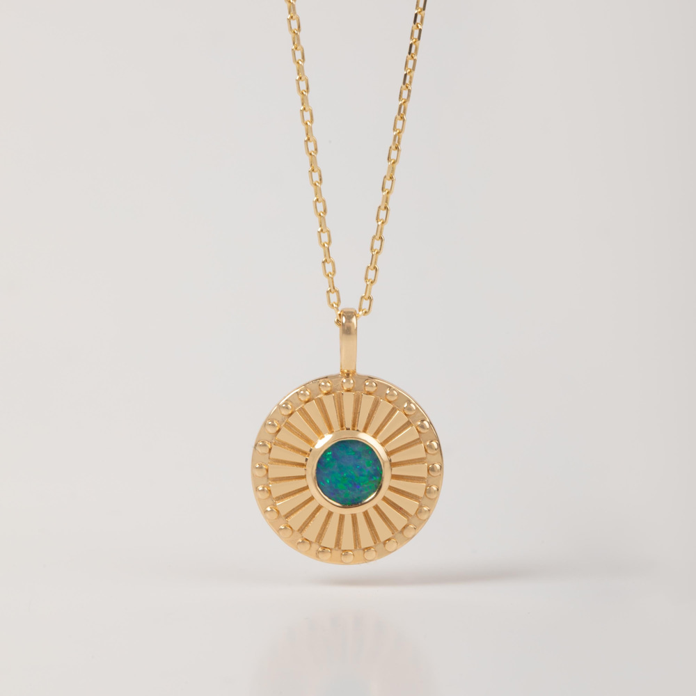 Altın Opal Güneş Işığı Kolye - Goldstore