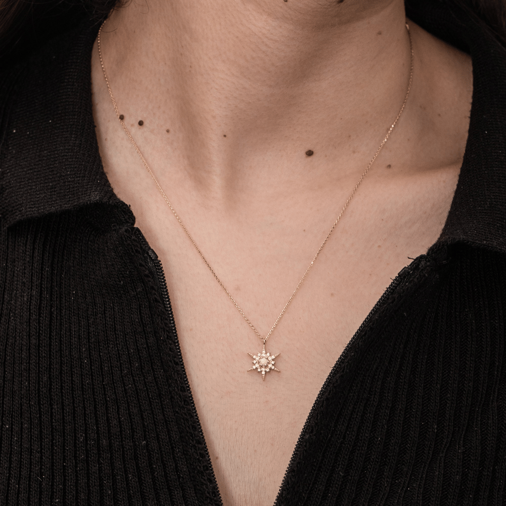 Altın Opal Kutup Yıldızı Kolye - Goldstore