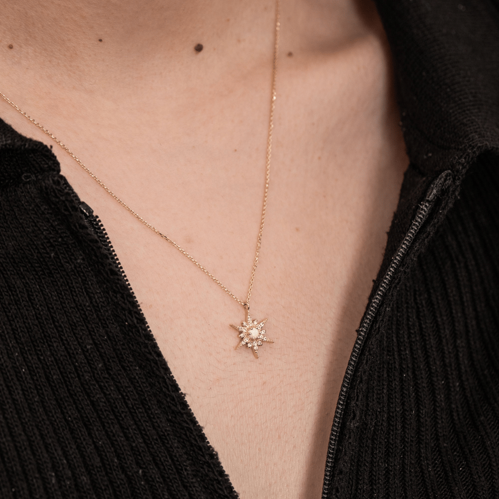 Altın Opal Kutup Yıldızı Kolye - Goldstore