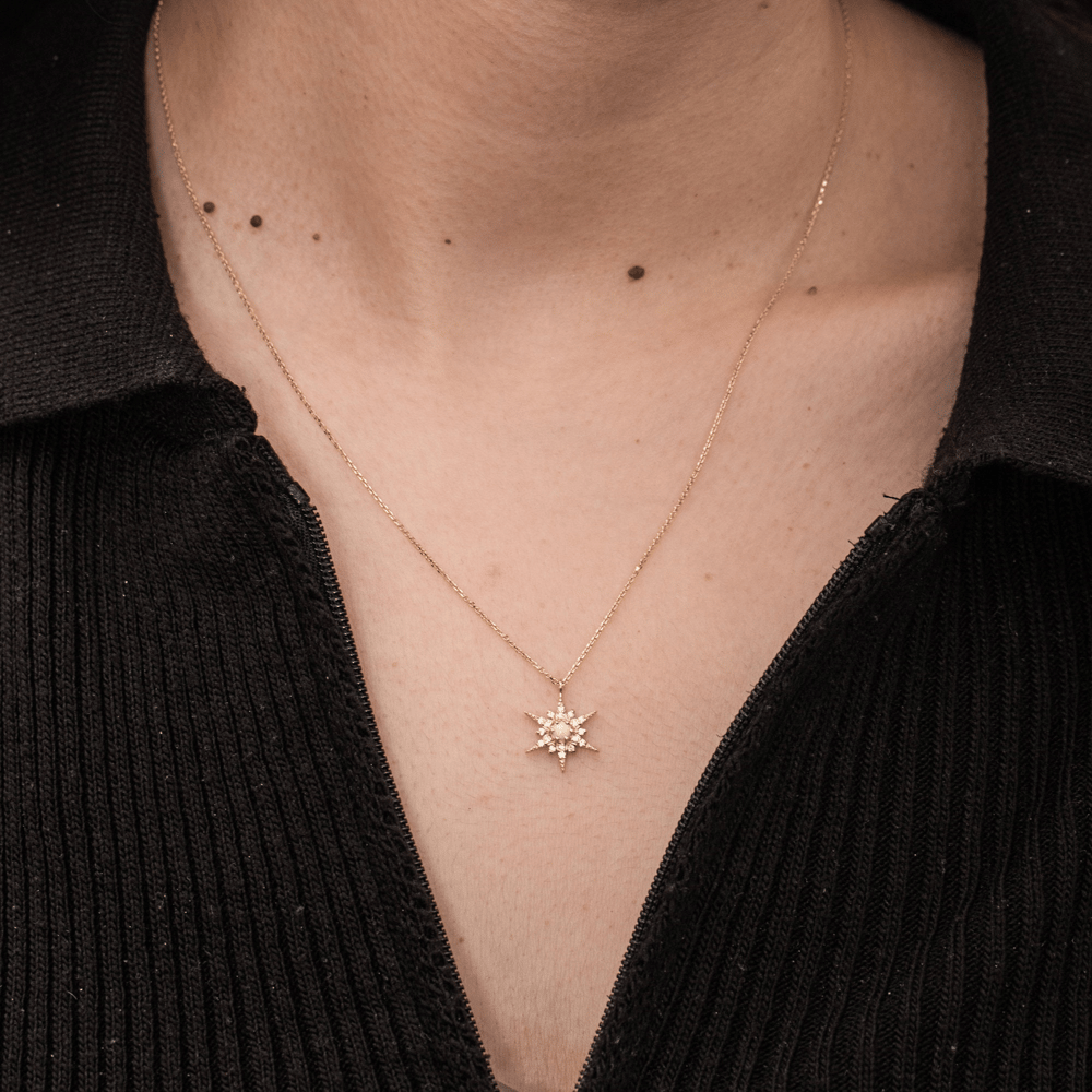 Altın Opal Kutup Yıldızı Kolye - Goldstore