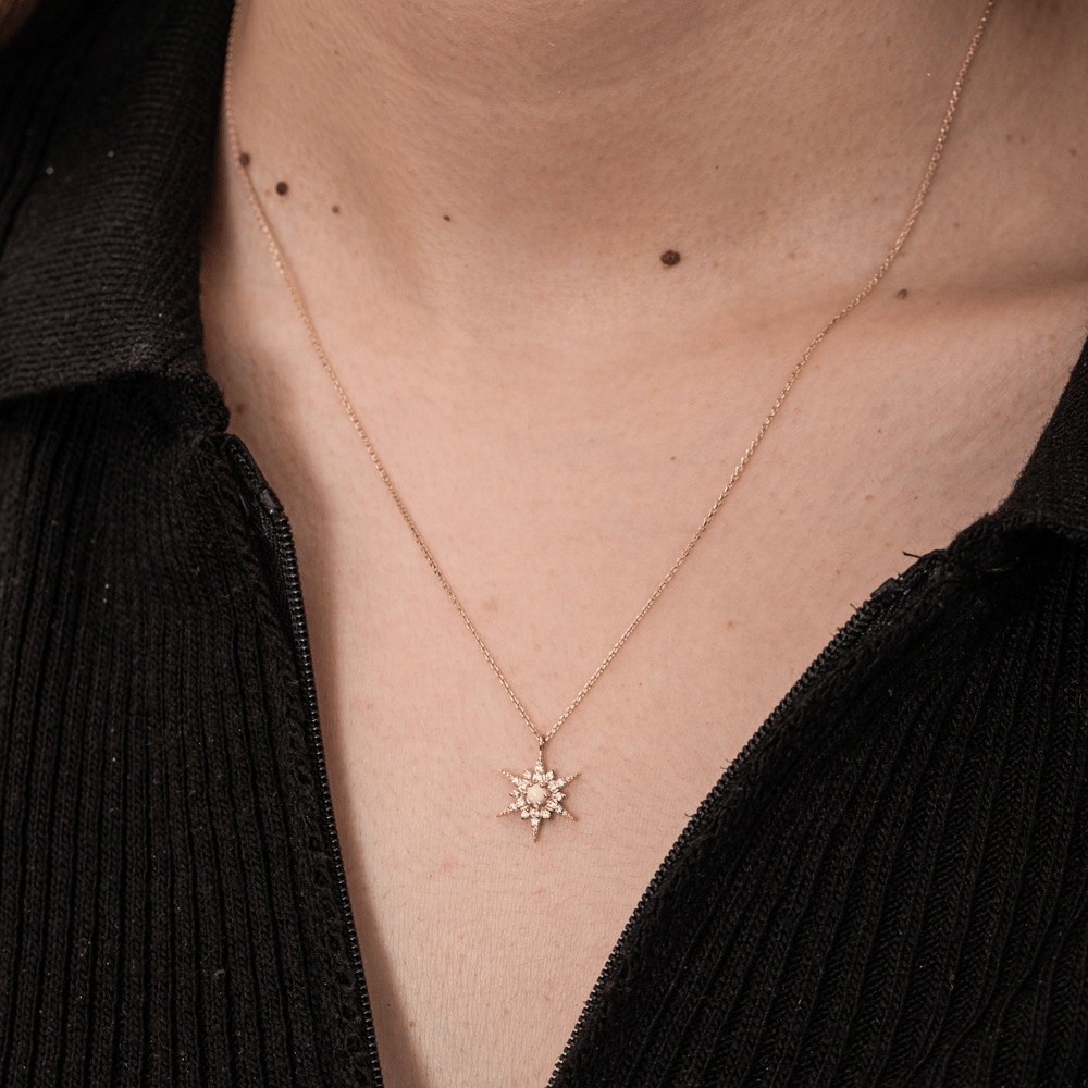 Altın Opal Kutup Yıldızı Kolye - Goldstore