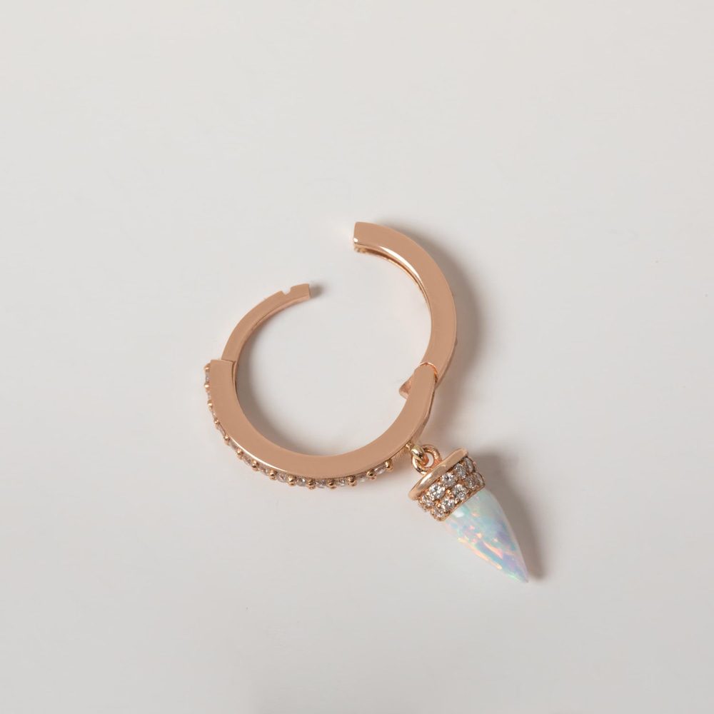 Altın Opal Spike Huggie Küpe - Goldstore