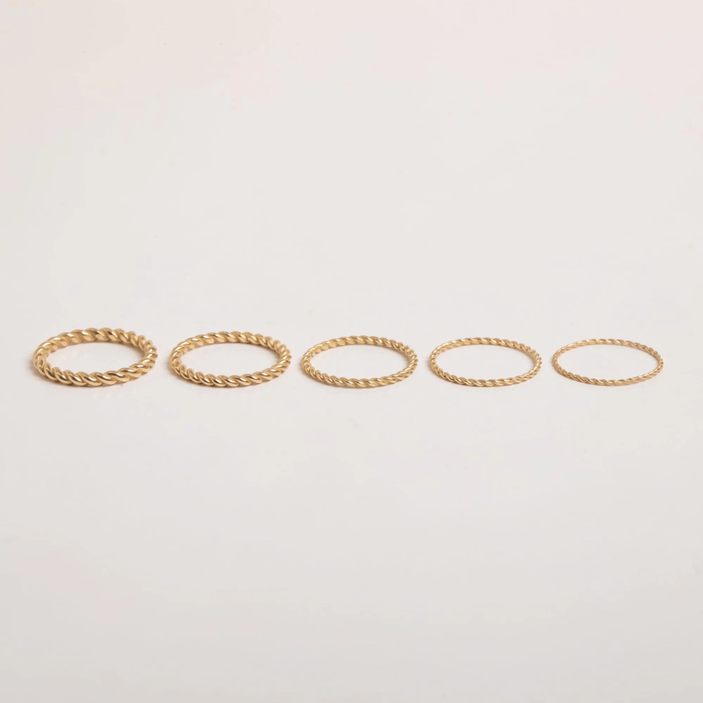 Altın Örgü Halat Yüzük - Goldstore
