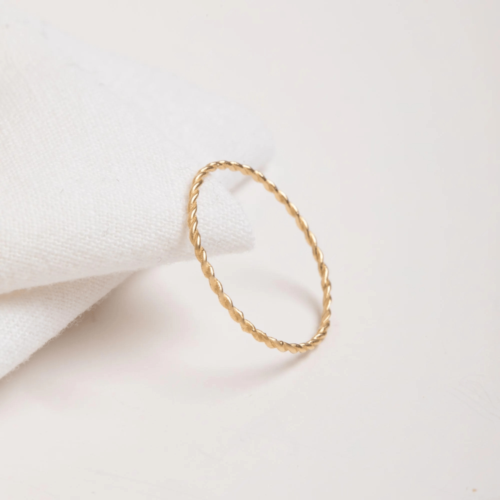 Altın Örgü Halat Yüzük - Goldstore