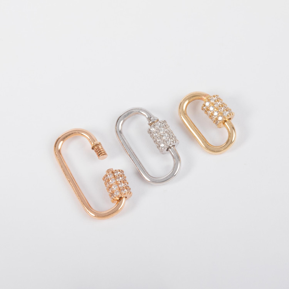 Altın Oval Carabiner Charm Holder - Goldstore