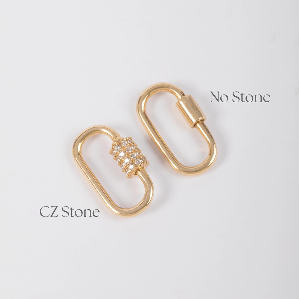 Altın Oval Carabiner Charm Holder - Goldstore