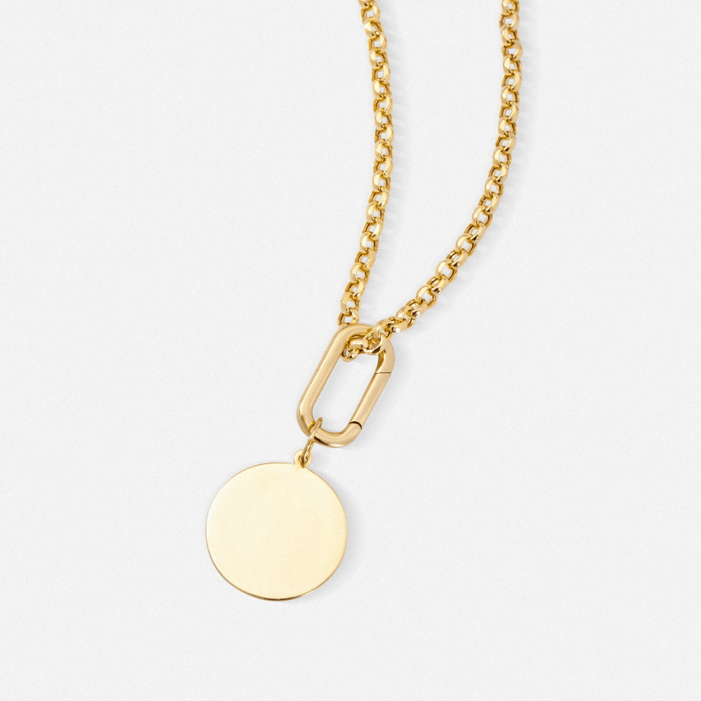 Altın Oval Charm Tutucu Kolye - Goldstore