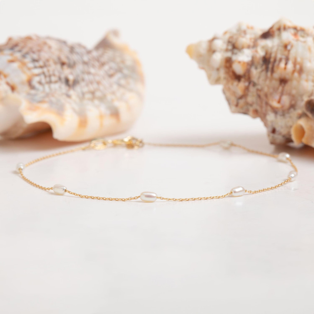 Altın Oval İnci Bileklik - Goldstore