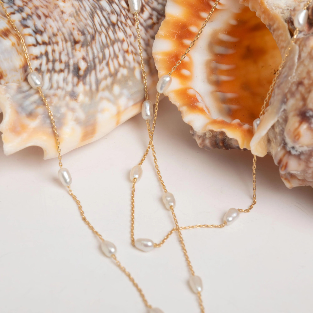 Altın Oval İnci Kolye - Goldstore