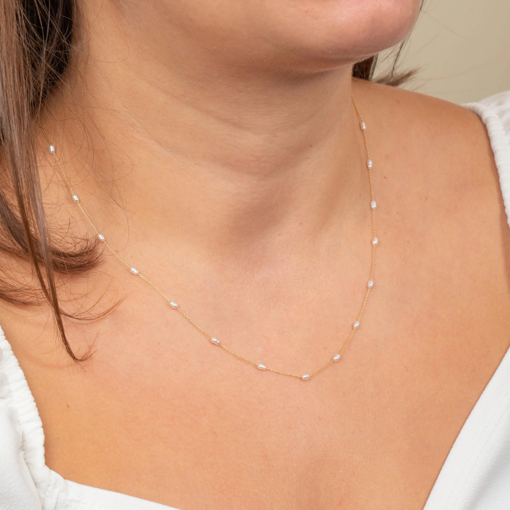 Altın Oval İnci Kolye - Goldstore