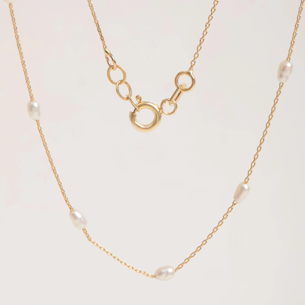 Altın Oval İnci Kolye - Goldstore