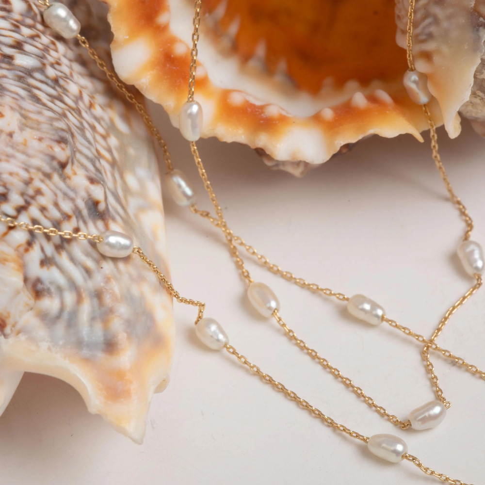 Altın Oval İnci Kolye - Goldstore