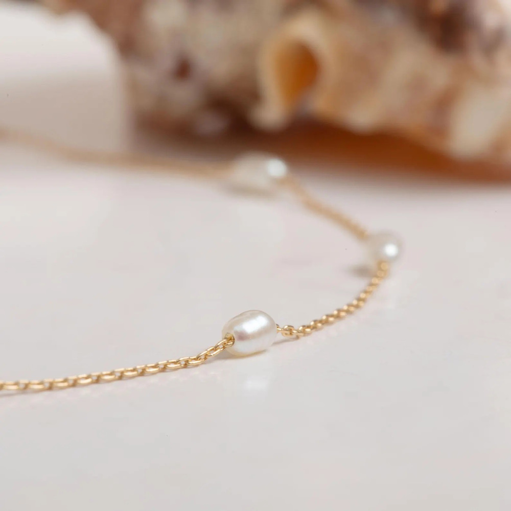 Altın Oval İnci Kolye - Goldstore