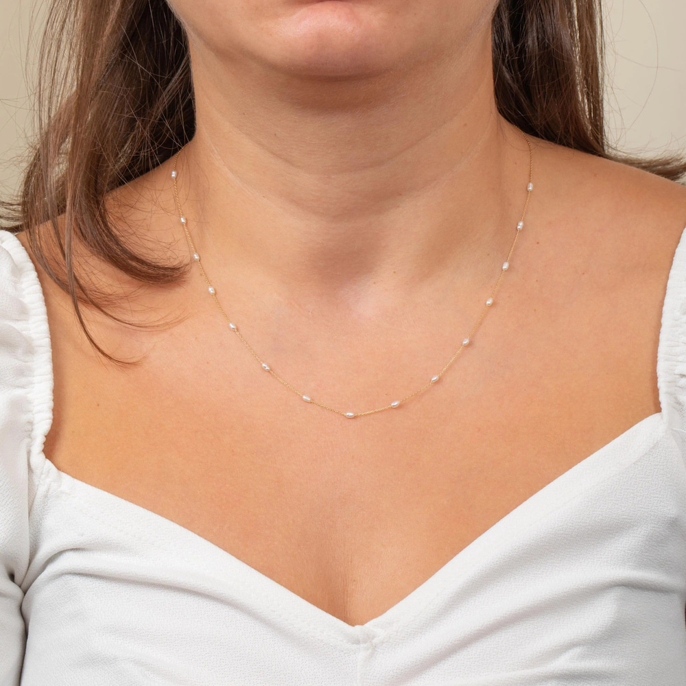 Altın Oval İnci Kolye - Goldstore
