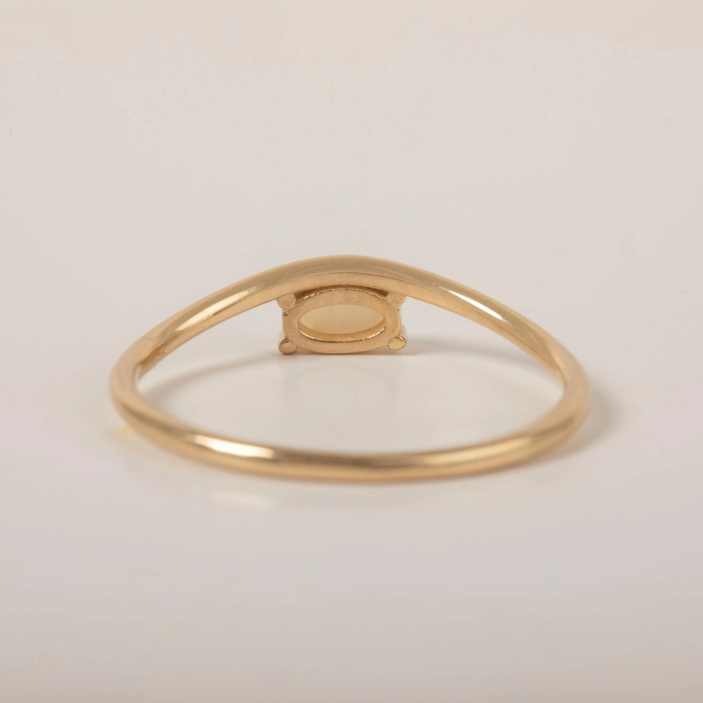 Altın Oval Opal Yüzük - Goldstore