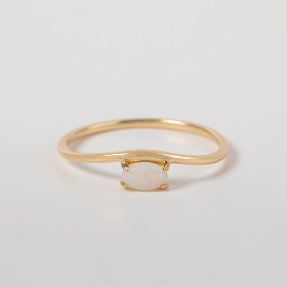 Altın Oval Opal Yüzük - Goldstore
