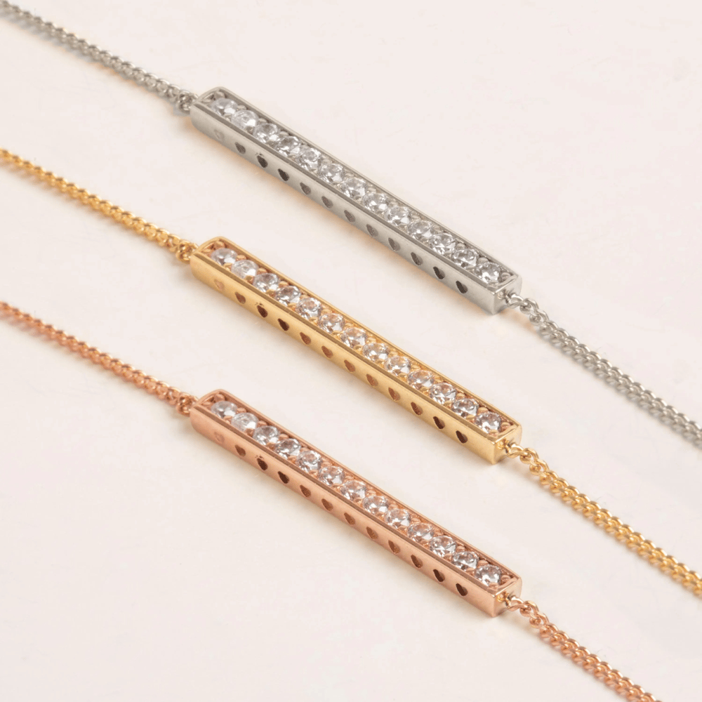 Altın Pave Bar Şahmeran Bileklik - Goldstore
