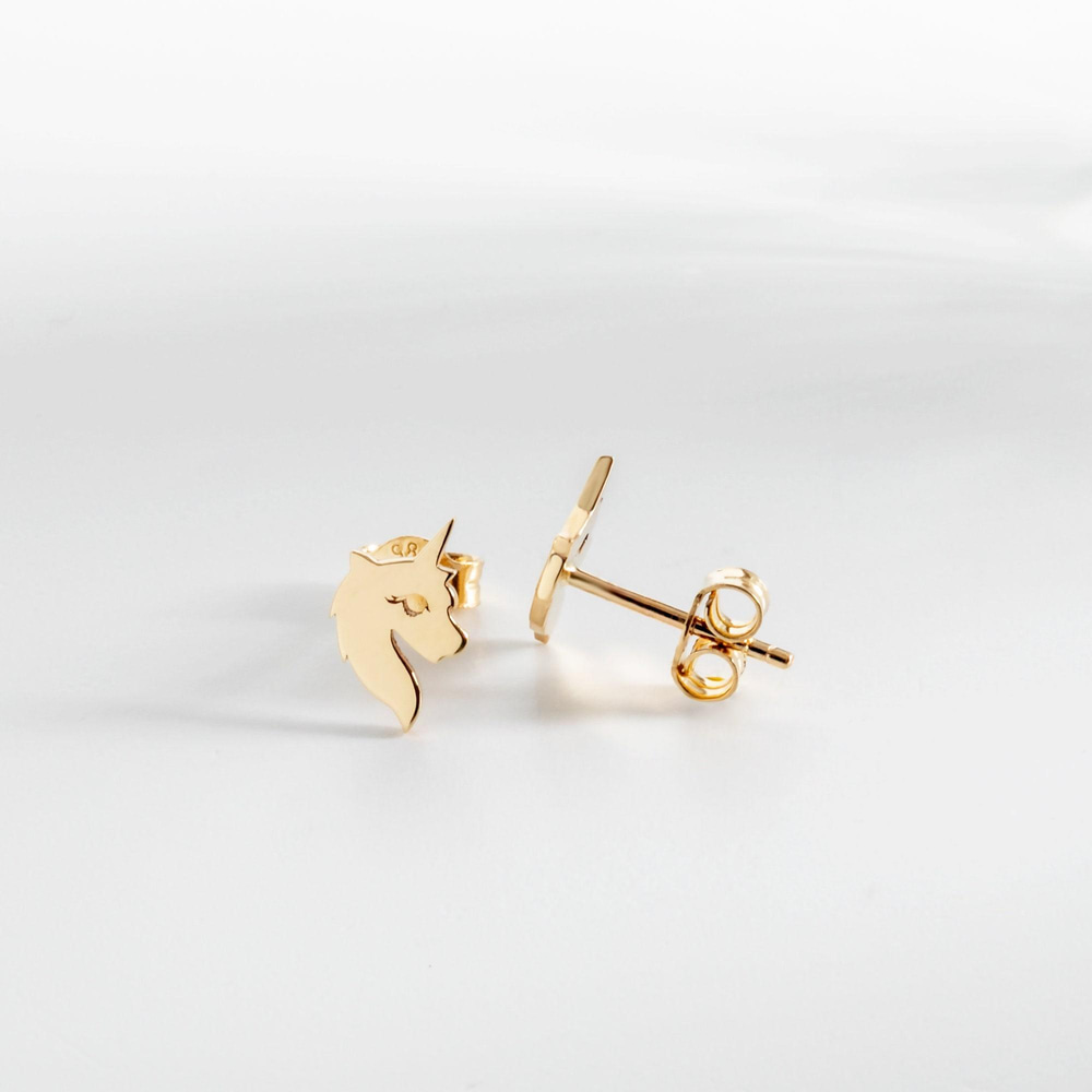 Gold Pegasus Stud Earrings - Goldstore