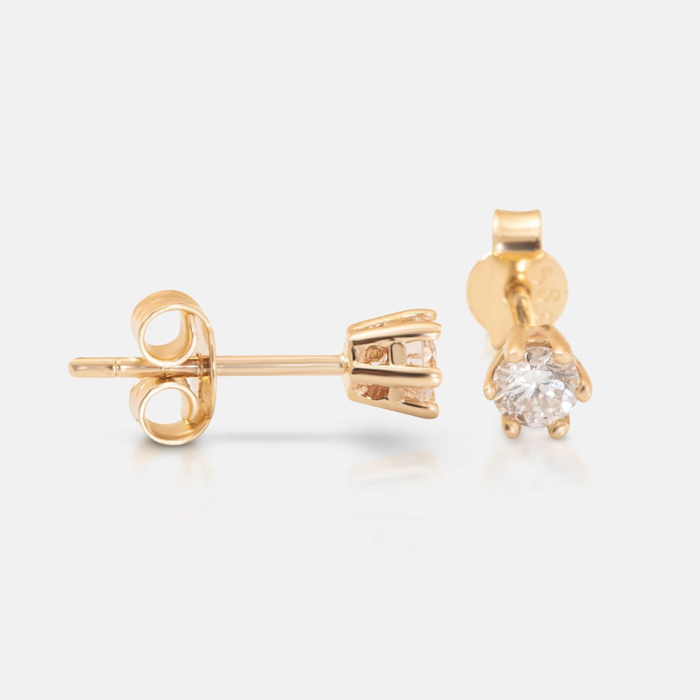 Altın Pırlanta Tektaş Küpe - Goldstore