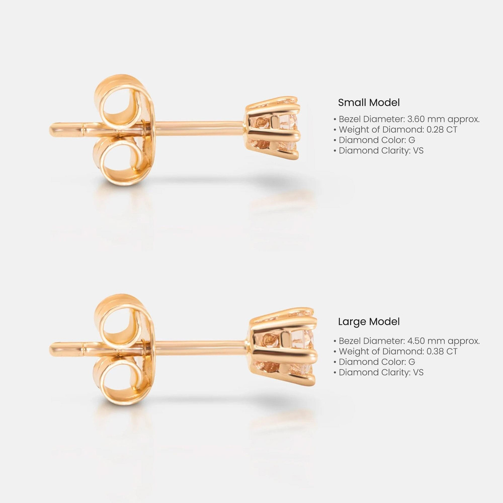 Altın Pırlanta Tektaş Küpe - Goldstore