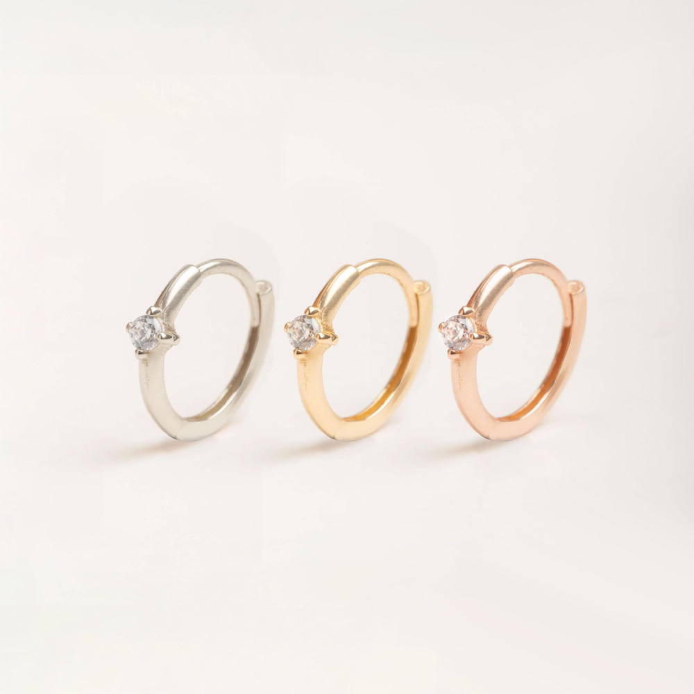 Altın Pırlantalı Halka Küpe - Goldstore
