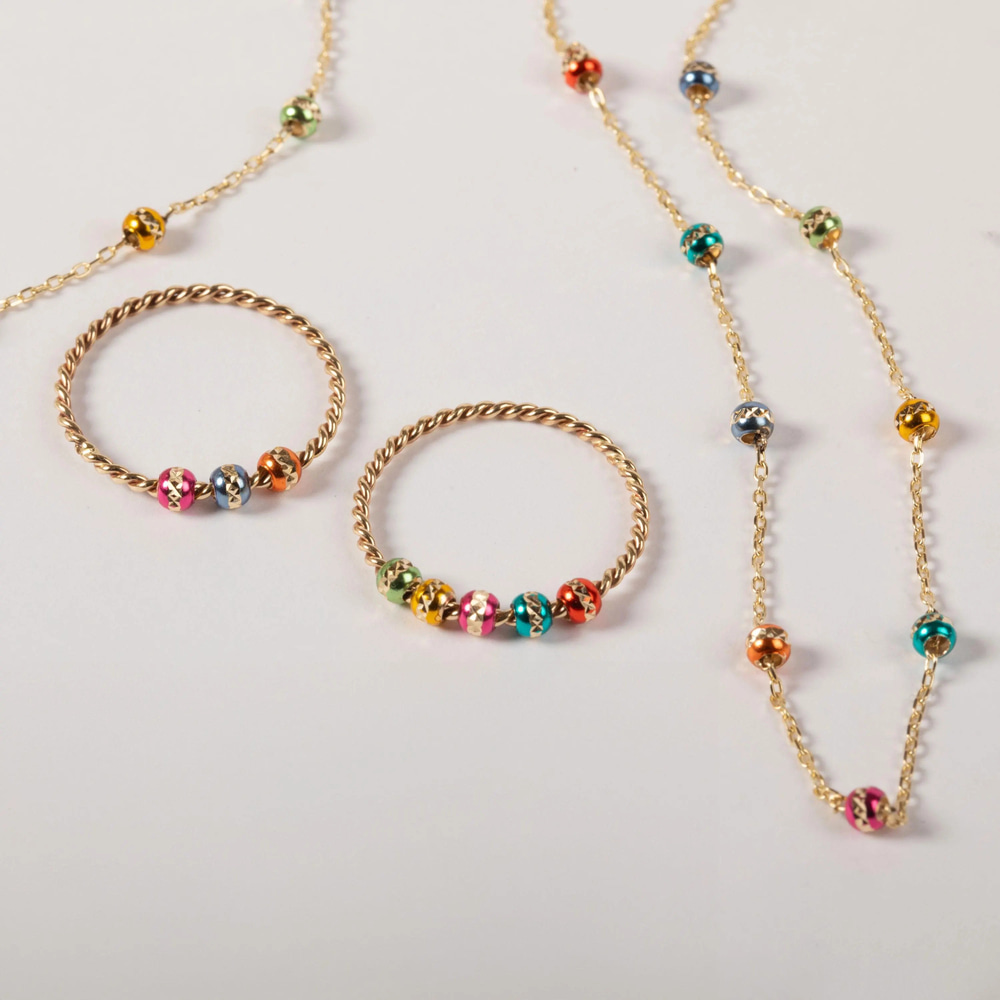 Altın Renkli Boncuk Yüzük - Goldstore