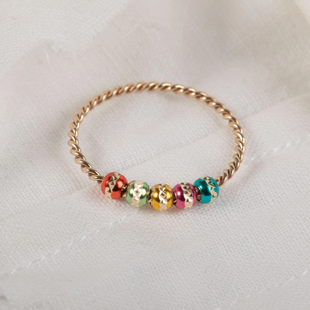 Altın Renkli Boncuk Yüzük - Goldstore