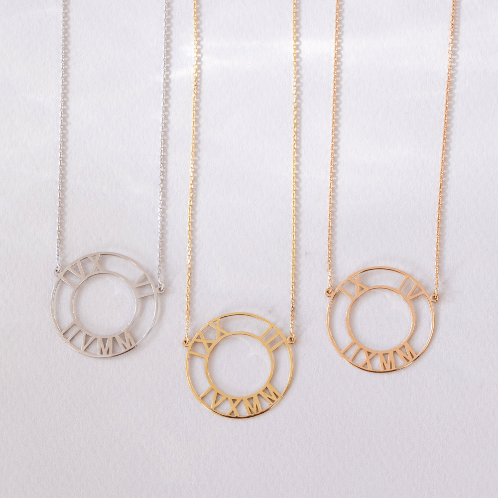 Altın Roma Rakamlı Kişiye Özel Kolye - Goldstore