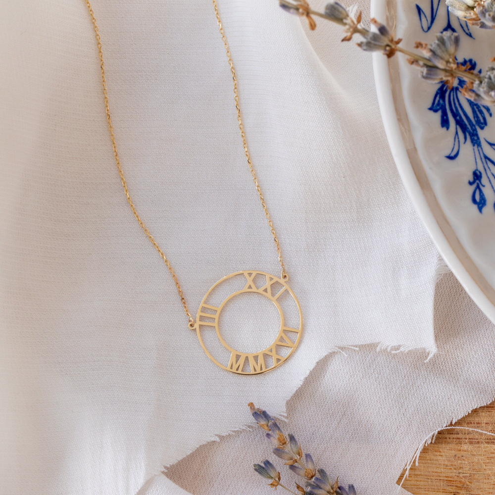 Altın Roma Rakamlı Kişiye Özel Kolye - Goldstore