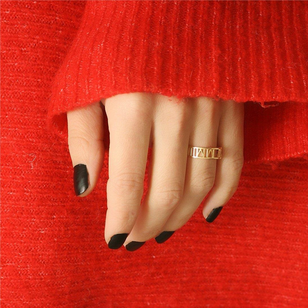 Solid Gold Roman Numeral Ring - Goldstore