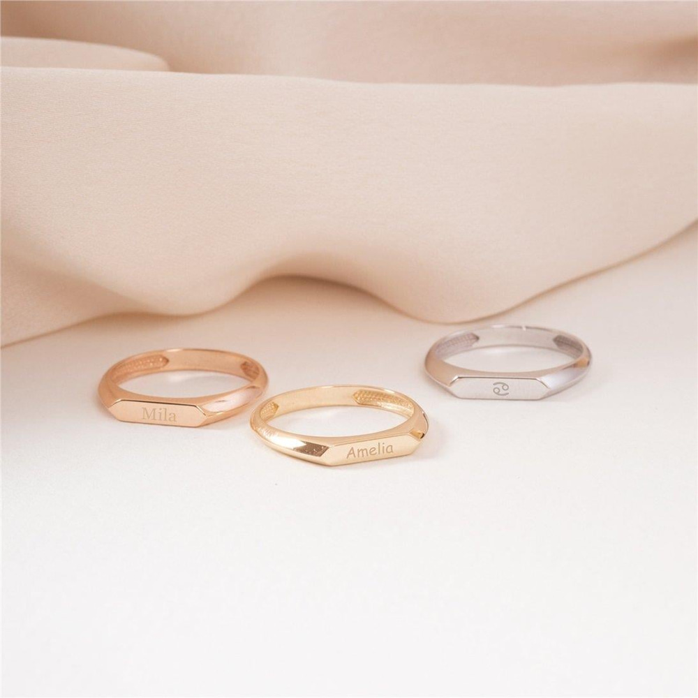 Altın Signet Bar Yüzük - Goldstore