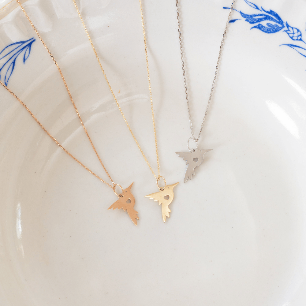 Altın Sinek Kuşu Kolye - Goldstore