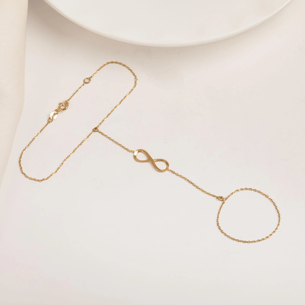 Altın Sonsuzluk Figürlü Şahmeran Bileklik - Goldstore