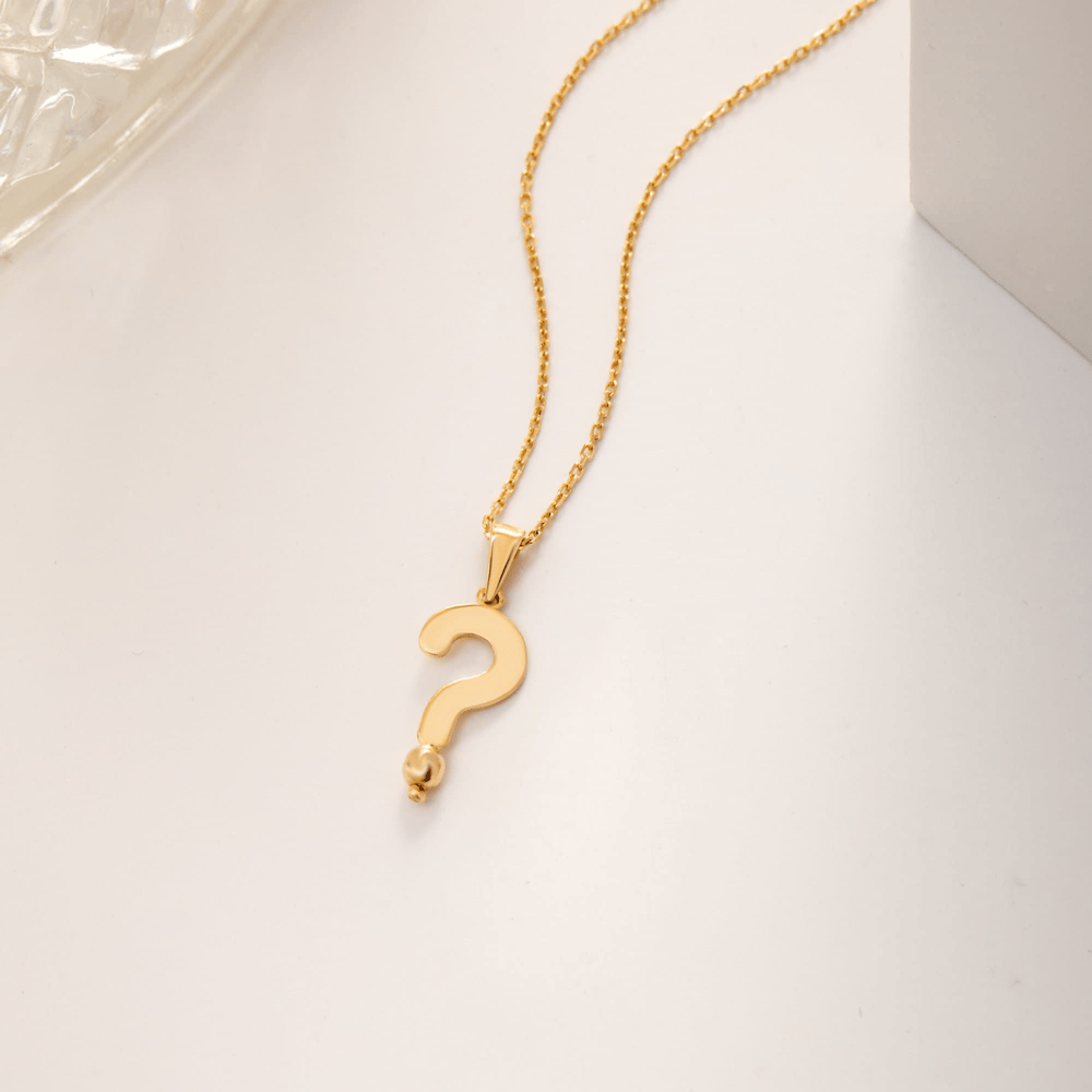 Altın Soru İşareti Figürlü Kolye - Goldstore