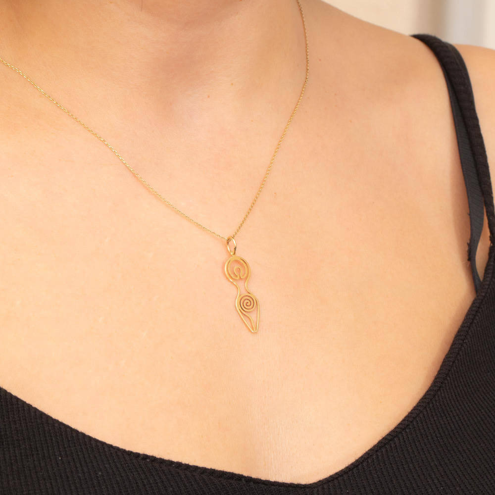 Altın Spiral Tanrıça Kolye - Goldstore