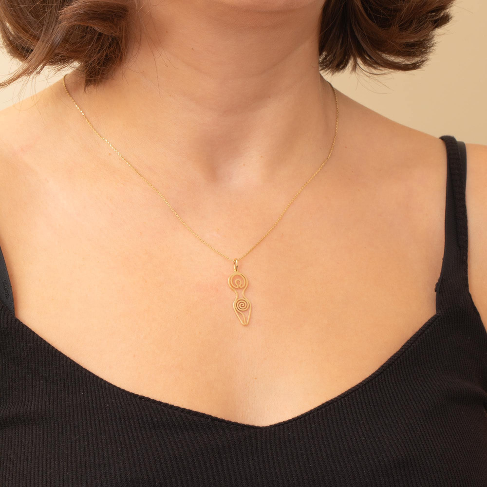 Altın Spiral Tanrıça Kolye - Goldstore