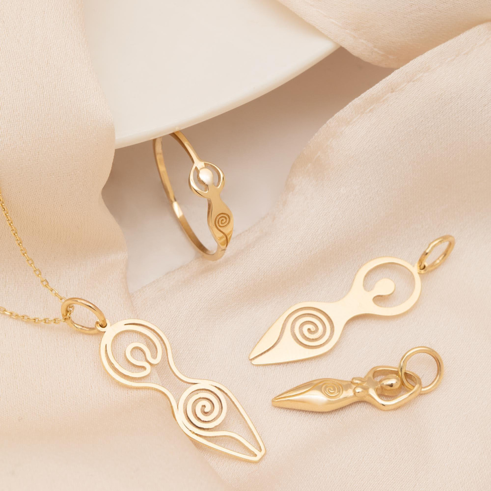 Altın Spiral Tanrıça Kolye - Goldstore