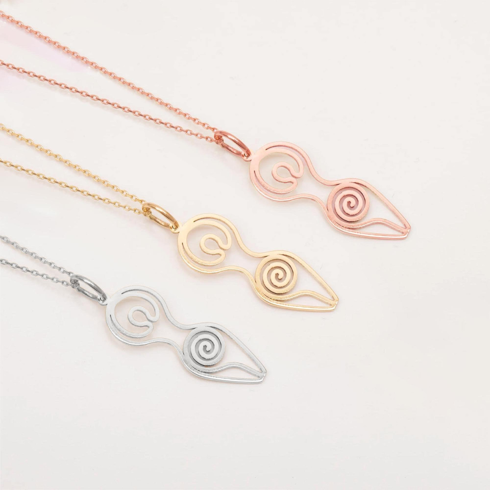 Altın Spiral Tanrıça Kolye - Goldstore