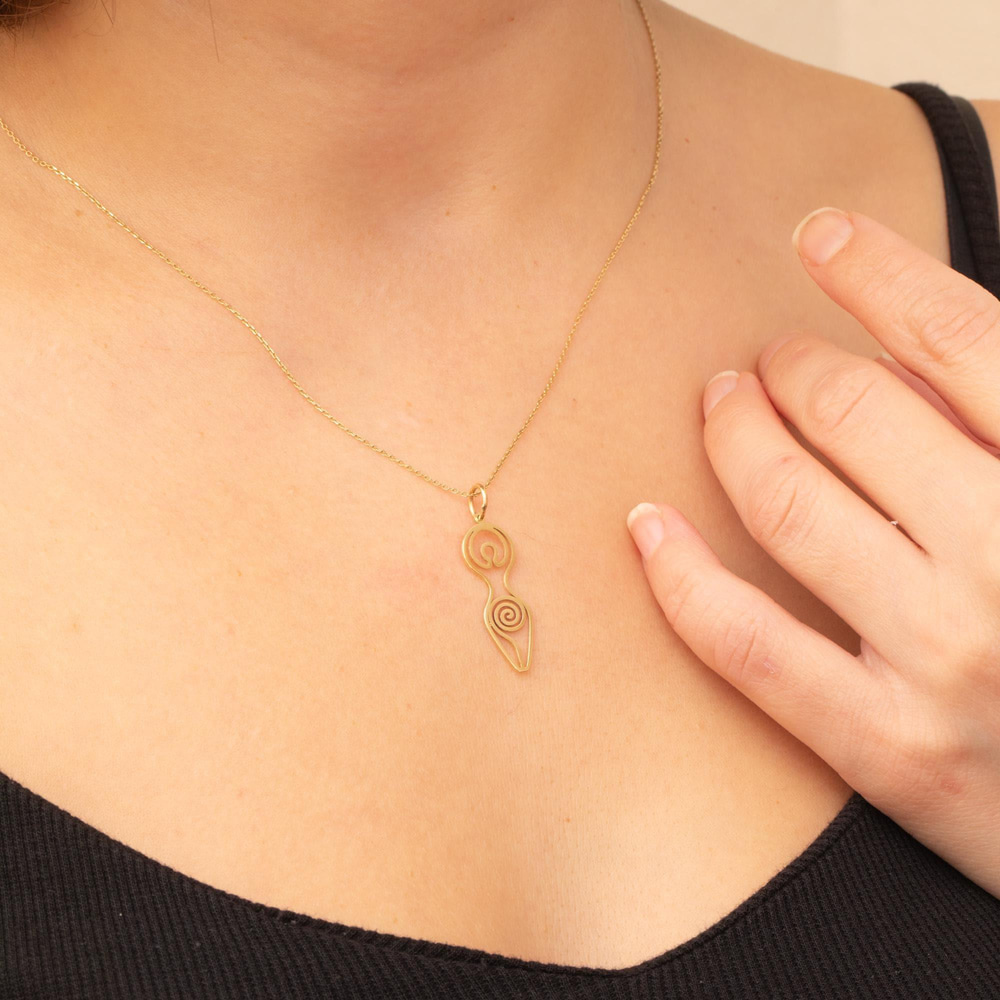 Altın Spiral Tanrıça Kolye - Goldstore