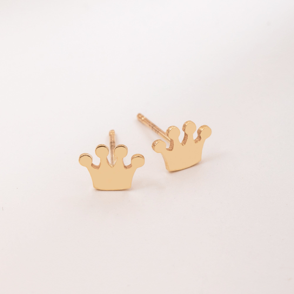 Altın Taç Figürlü Küpe - Goldstore